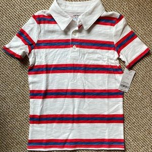 NWT Carters red white and blue polo shirt